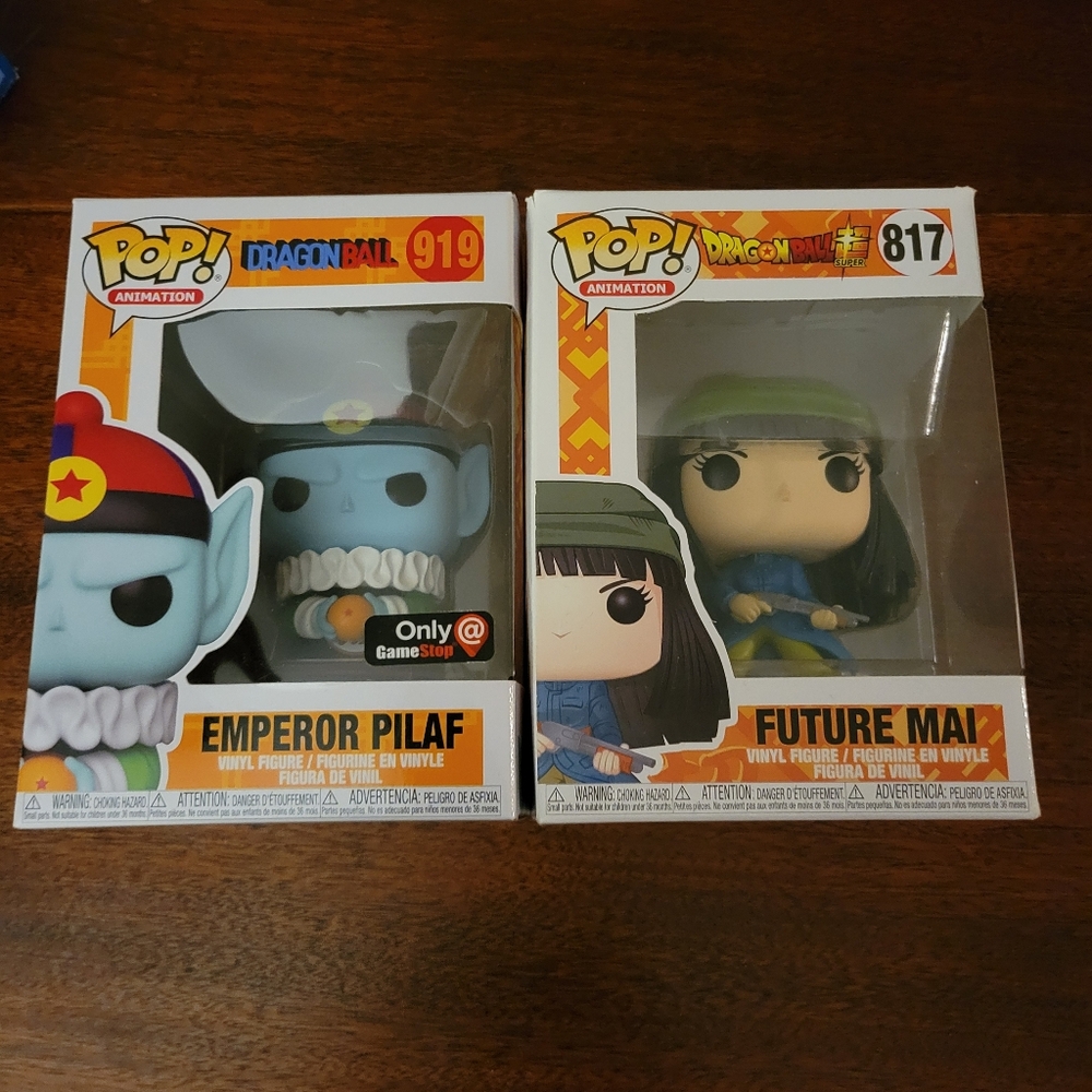 Lot of 2 Dragon Ball Funko Pops Emperor Pilaf And Future Mai With Boxes